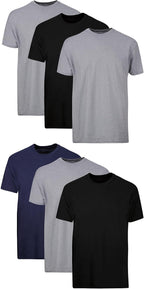 Men's Tagless  Crewneck T-Shirts, 6 Pack