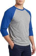 Men's Raglan Baseball Tee Shirt - Cotton Two Tone Casual Athletic Top