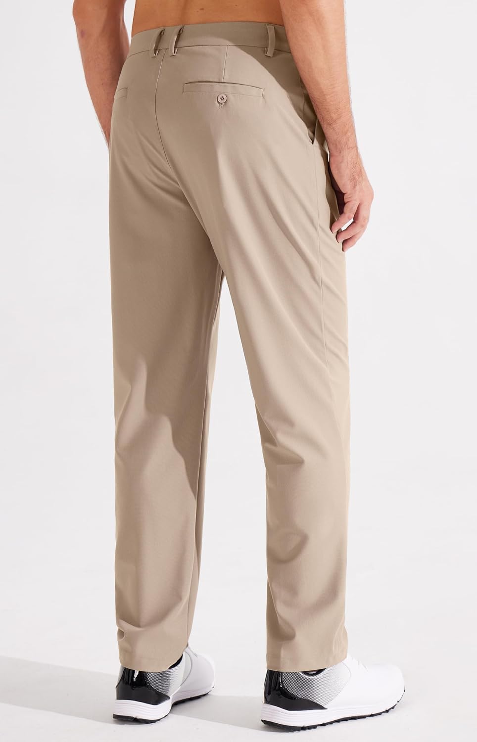 Men's Golf Trousers, Classic Fit, Flat Front, Work/Dress Trousers, 73/78 cm Stretch, Casual Trousers, Lightweight with Pockets