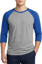 Men's Raglan Baseball Tee Shirt - Cotton Two Tone Casual Athletic Top