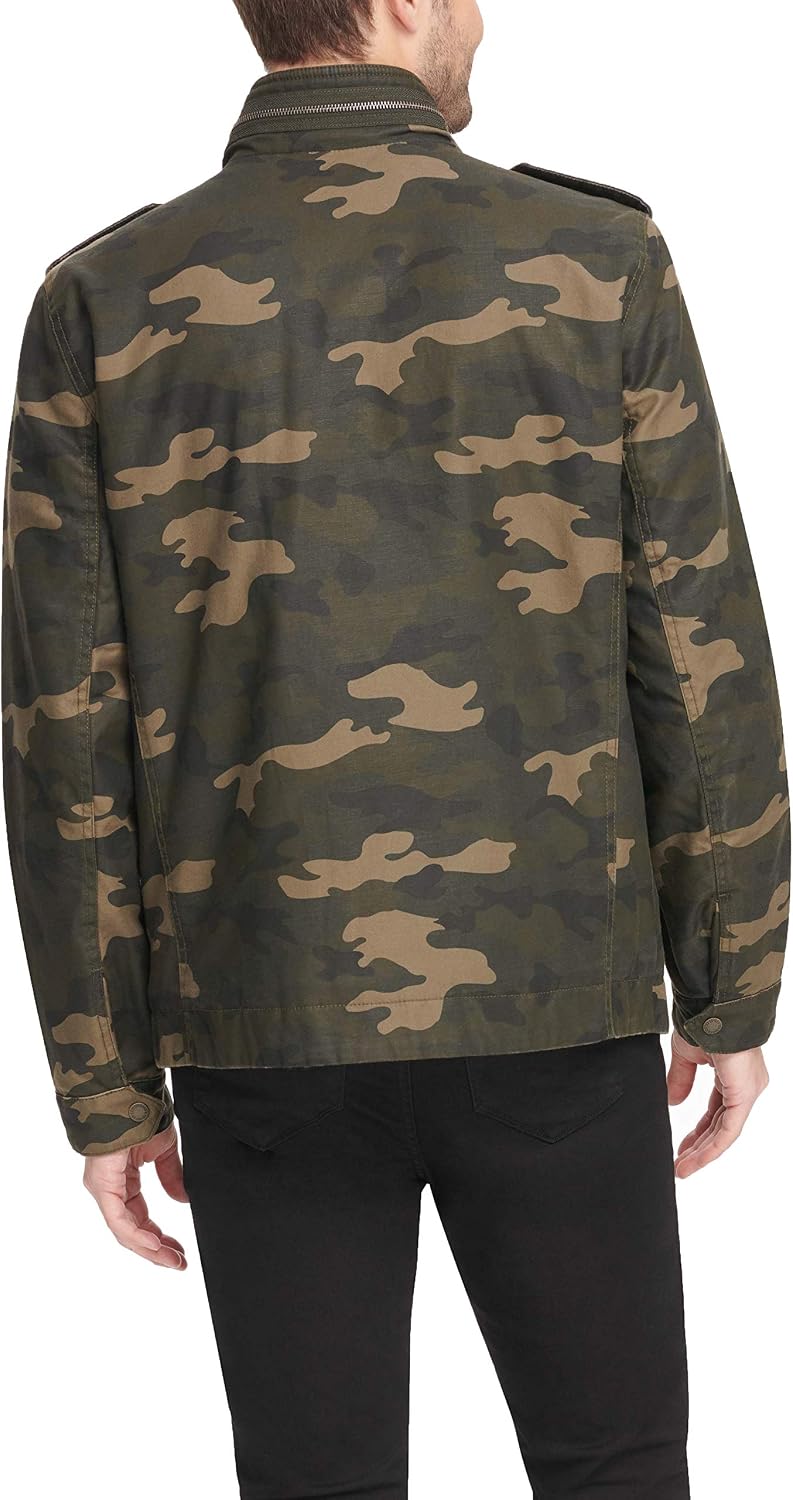 Men's Washed Cotton Two Pocket Military Jacket (Regular and Big and Tall Sizes)
